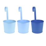 עציץ פח כחול לתלייה (כחול בהיר)